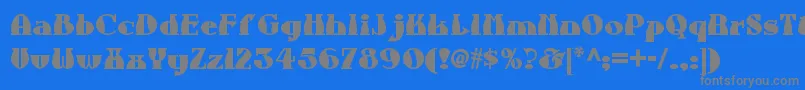 フォントAuntberthanf – 青い背景に灰色の文字