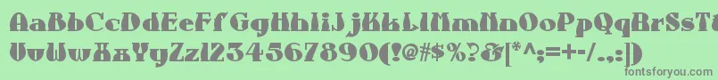 フォントAuntberthanf – 緑の背景に灰色の文字