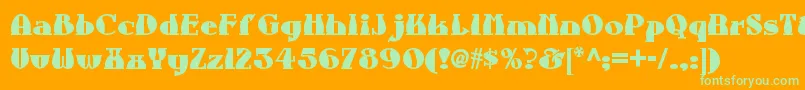 Auntberthanf Font – Green Fonts on Orange Background