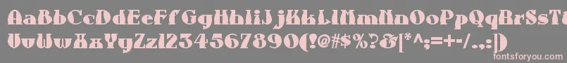 Czcionka Auntberthanf – różowe czcionki na szarym tle