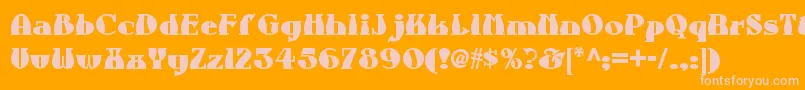 Auntberthanf Font – Pink Fonts on Orange Background