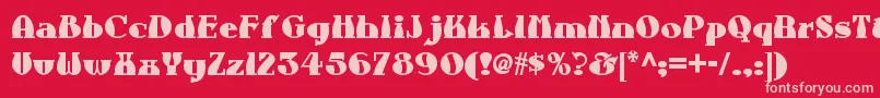 Auntberthanf Font – Pink Fonts on Red Background