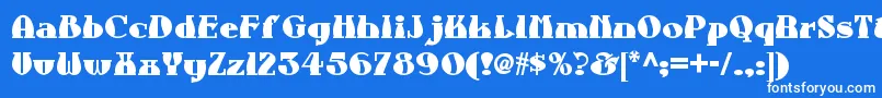 フォントAuntberthanf – 青い背景に白い文字