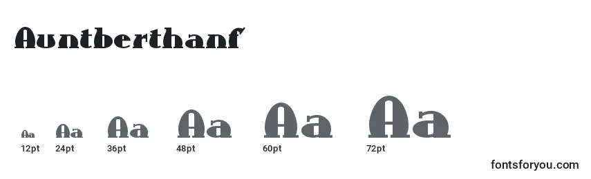 Размеры шрифта Auntberthanf