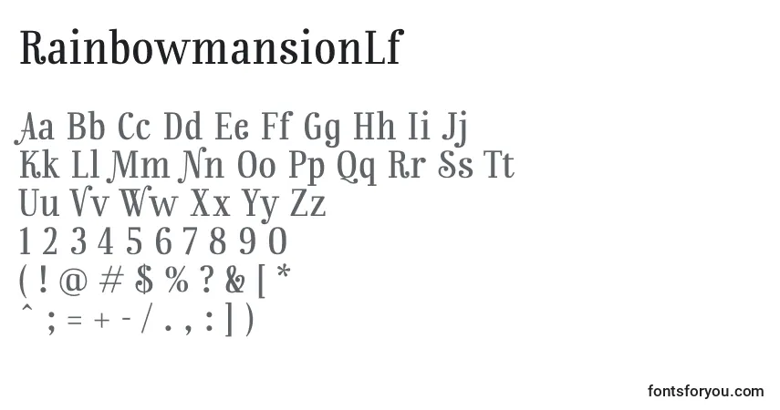 Шрифт RainbowmansionLf (116228) – алфавит, цифры, специальные символы