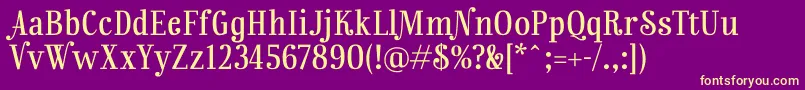 RainbowmansionLf Font – Yellow Fonts on Purple Background