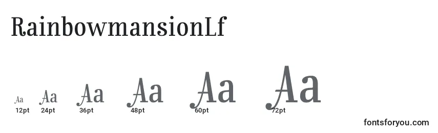 Размеры шрифта RainbowmansionLf (116228)
