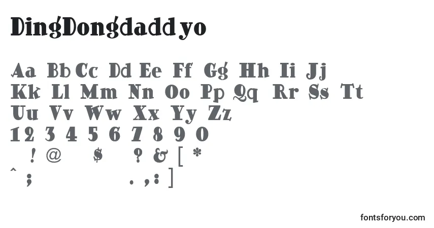 Schriftart DingDongdaddyo – Alphabet, Zahlen, spezielle Symbole