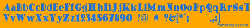 DingDongdaddyo Font – Blue Fonts on Orange Background