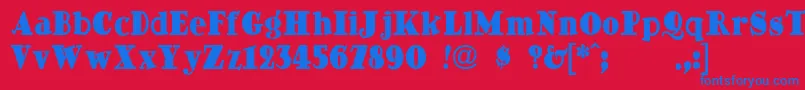 DingDongdaddyo Font – Blue Fonts on Red Background