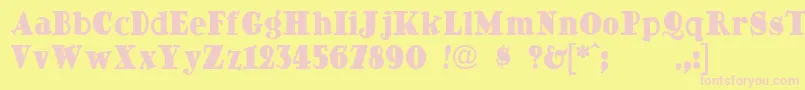 DingDongdaddyo Font – Pink Fonts on Yellow Background