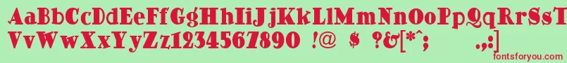 DingDongdaddyo Font – Red Fonts on Green Background