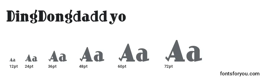 DingDongdaddyo Font Sizes