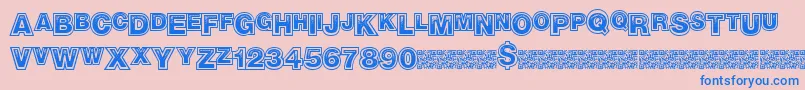 Realtrap Font – Blue Fonts on Pink Background