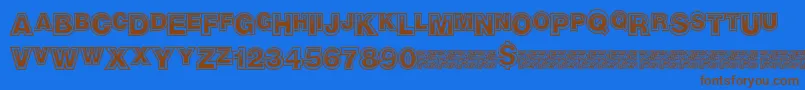 Realtrap Font – Brown Fonts on Blue Background