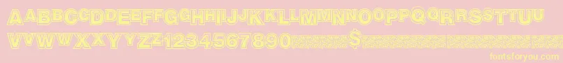 Realtrap Font – Yellow Fonts on Pink Background