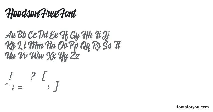 Schriftart HoodsonFreeFont (116231) – Alphabet, Zahlen, spezielle Symbole