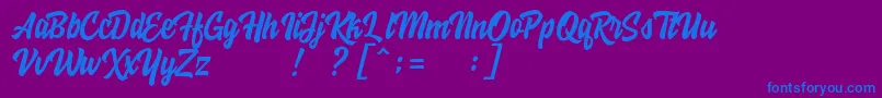 HoodsonFreeFont Font – Blue Fonts on Purple Background