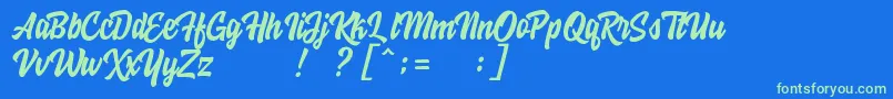 HoodsonFreeFont Font – Green Fonts on Blue Background