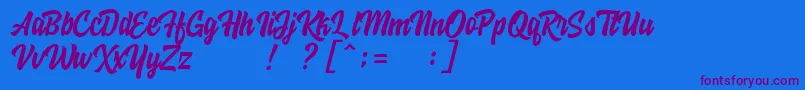 HoodsonFreeFont Font – Purple Fonts on Blue Background