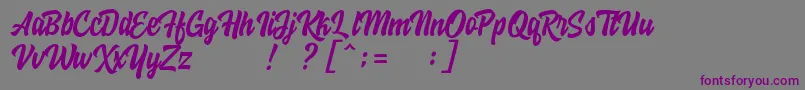 HoodsonFreeFont-Schriftart – Violette Schriften auf grauem Hintergrund