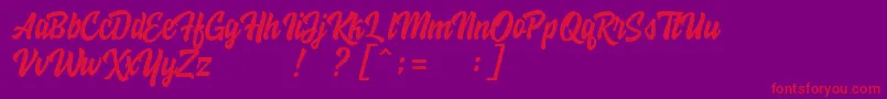 フォントHoodsonFreeFont – 紫の背景に赤い文字