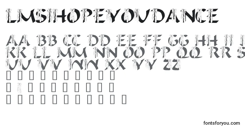 Czcionka LmsIHopeYouDance – alfabet, cyfry, specjalne znaki