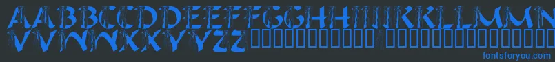 フォントLmsIHopeYouDance – 黒い背景に青い文字