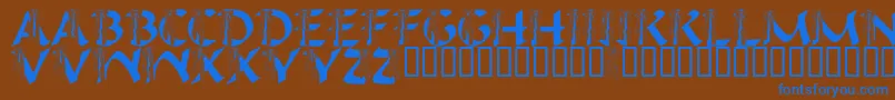 フォントLmsIHopeYouDance – 茶色の背景に青い文字