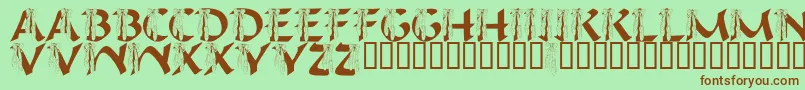 Шрифт LmsIHopeYouDance – коричневые шрифты на зелёном фоне