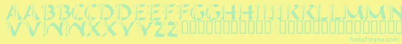 フォントLmsIHopeYouDance – 黄色い背景に緑の文字