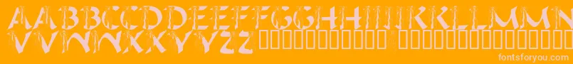 LmsIHopeYouDance-fontti – vaaleanpunaiset fontit oranssilla taustalla