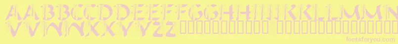 LmsIHopeYouDance-fontti – vaaleanpunaiset fontit keltaisella taustalla