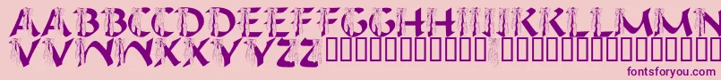 Fonte LmsIHopeYouDance – fontes roxas em um fundo rosa