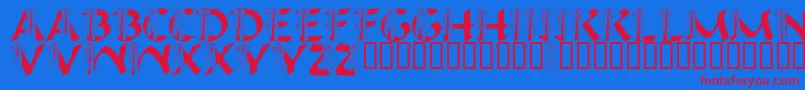 フォントLmsIHopeYouDance – 赤い文字の青い背景