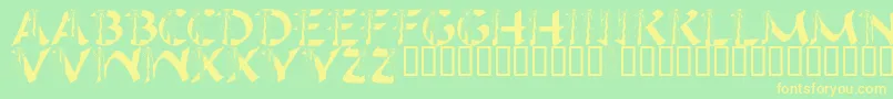 フォントLmsIHopeYouDance – 黄色の文字が緑の背景にあります