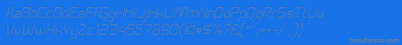 Aunchanted Thin Oblique-Schriftart – Graue Schriften auf blauem Hintergrund