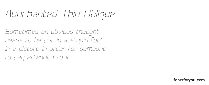 Review of the Aunchanted Thin Oblique Font