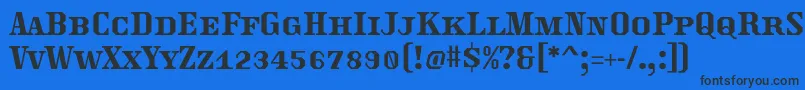 Traktoretka Font – Black Fonts on Blue Background