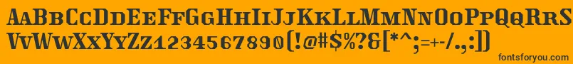 Traktoretka Font – Black Fonts on Orange Background