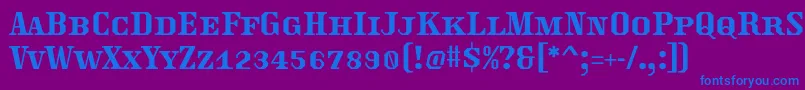 Traktoretka Font – Blue Fonts on Purple Background