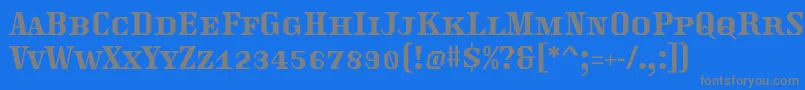 Traktoretka Font – Gray Fonts on Blue Background