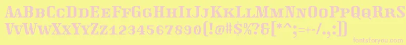 Traktoretka Font – Pink Fonts on Yellow Background