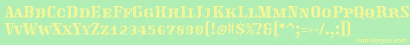 Traktoretka Font – Yellow Fonts on Green Background