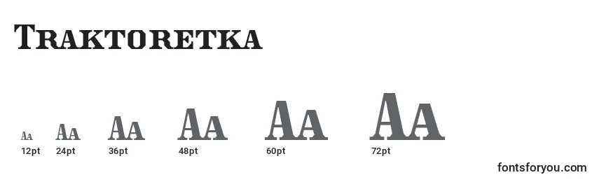 Размеры шрифта Traktoretka