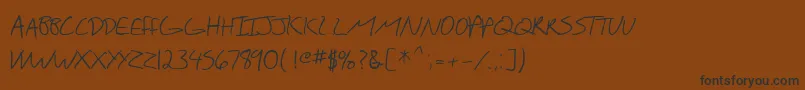 Więcej informacji o czcionce SfScribbledSansSc Czcionka SfScribbledSansSc – czarne czcionki na brązowym tle