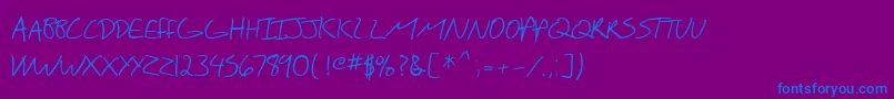 Шрифт SfScribbledSansSc – синие шрифты на фиолетовом фоне