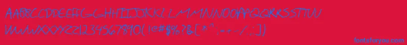 SfScribbledSansSc Font – Blue Fonts on Red Background
