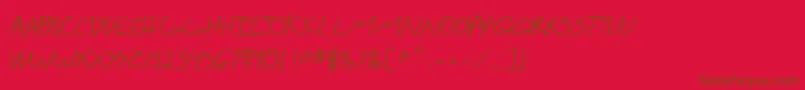 SfScribbledSansSc Font – Brown Fonts on Red Background