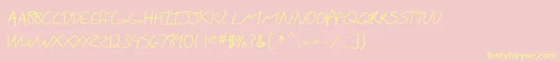 SfScribbledSansSc Font – Yellow Fonts on Pink Background